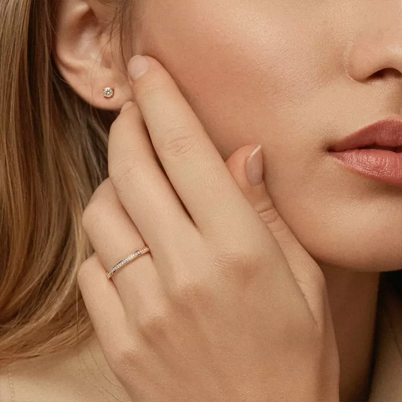 14K Rose Gold Channel-Set Lab Eternity Band (.25ct. tw.)