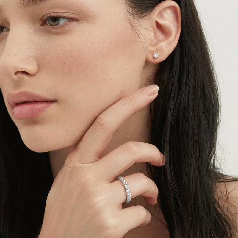 14K Rose Gold Sculpted Lab Diamond Eternity Ring (2.00ct. tw.)