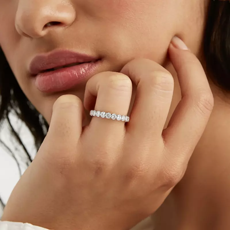 14K White Gold Unity Prong Lab Eternity Band (2.00ct. tw.)