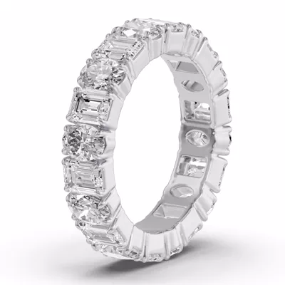 Oval and Emerald-Cut Lab Diamond Eternity Band (4.5ct tw)