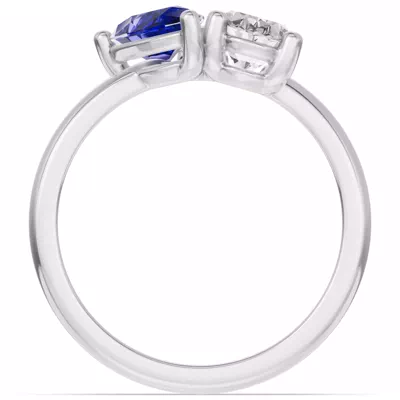 Toi Et Moi Oval Lab Diamond & Pear Sapphire Ring (2.00 ct. tw.)