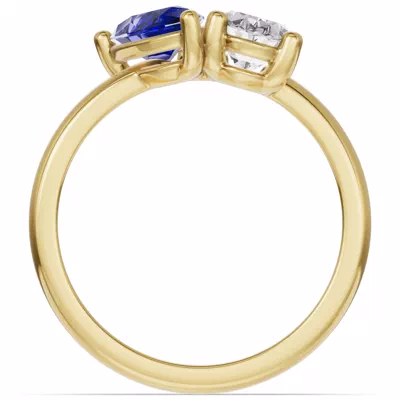 Toi Et Moi Oval Lab Diamond & Pear Sapphire Ring (2.00 ct. tw.)