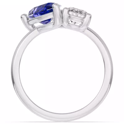 Toi Et Moi Oval Lab Diamond & Pear Sapphire Ring (3.00 ct. tw.)