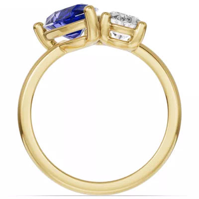 Toi Et Moi Oval Lab Diamond & Pear Sapphire Ring (3.00 ct. tw.)
