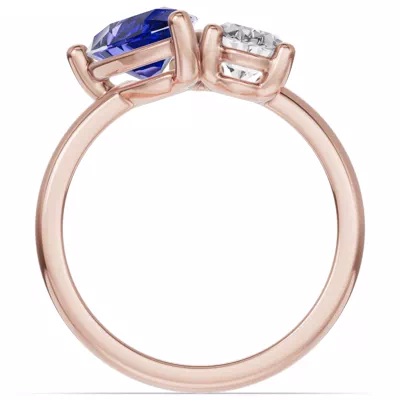 Toi Et Moi Oval Lab Diamond & Pear Emerald Ring (3.00 ct. tw.)