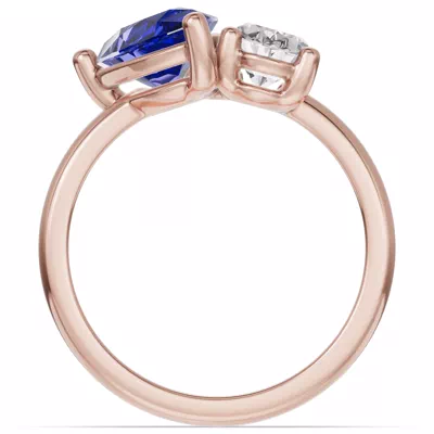 Toi Et Moi Oval Lab Diamond & Pear Sapphire Ring (4.00 ct. tw.)