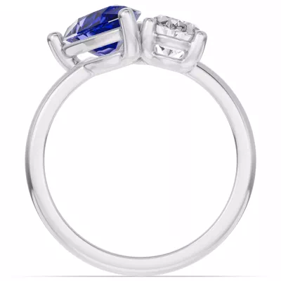 Toi Et Moi Oval Lab Diamond & Pear Sapphire Ring (4.00 ct. tw.)