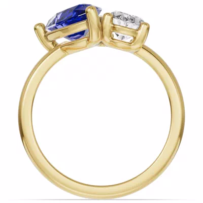 Toi Et Moi Oval Lab Diamond & Pear Sapphire Ring (4.00 ct. tw.)