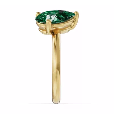 Toi Et Moi Oval Lab Diamond & Pear Emerald Ring (4.00 ct. tw.)
