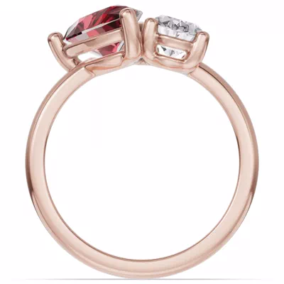 Toi Et Moi Oval Lab Diamond & Pear Ruby Ring (4.00 ct. tw.)