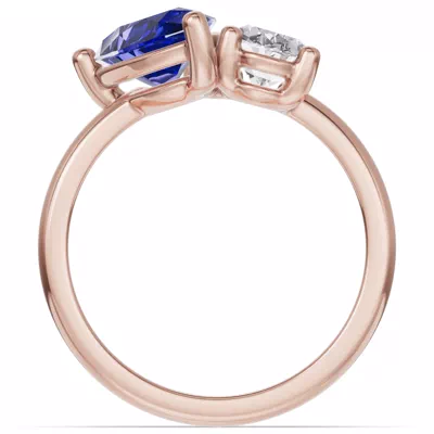 Toi Et Moi Oval Lab Diamond & Pear Sapphire Ring (5.00 ct. tw.)