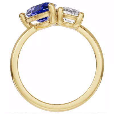Toi Et Moi Oval Lab Diamond & Pear Sapphire Ring (5.00 ct. tw.)