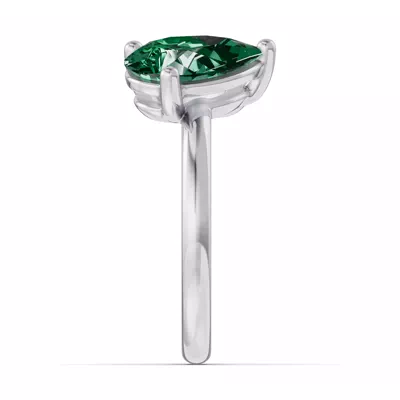 Toi Et Moi Oval Lab Diamond & Pear Emerald Ring (5.00 ct. tw.)