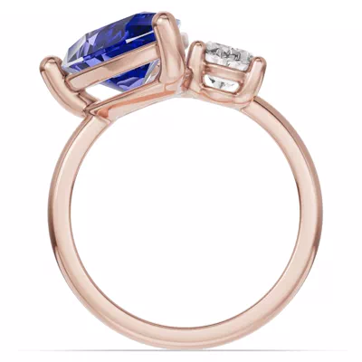 Toi Et Moi Oval Lab Diamond & Pear Sapphire Ring (6.00 ct. tw.)