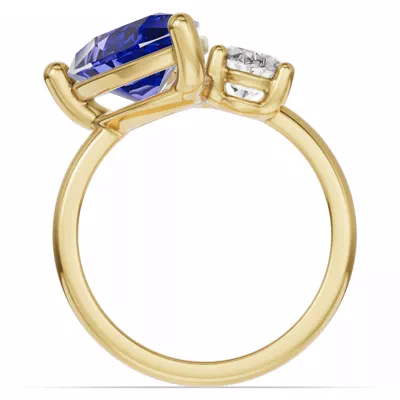 Toi Et Moi Oval Lab Diamond & Pear Sapphire Ring (6.00 ct. tw.)