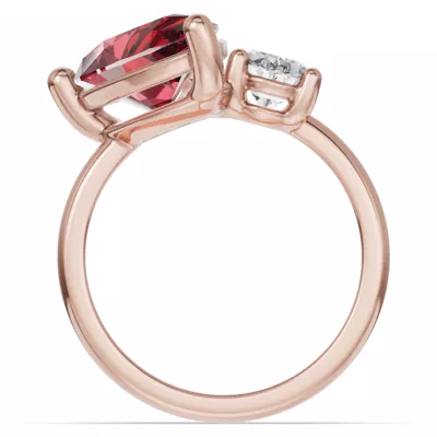 Toi Et Moi Oval Lab Diamond & Pear Ruby Ring (6.00 ct. tw.)