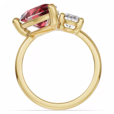 Toi Et Moi Oval Lab Diamond & Pear Ruby Ring (6.00 ct. tw.)