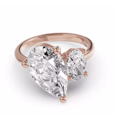 Toi Et Moi Oval & Pear Lab Diamond Ring (6.00 ct. tw.)