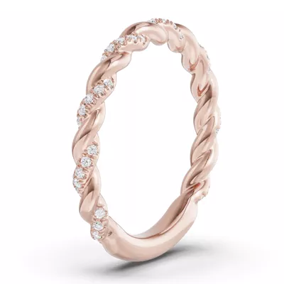 Torza Twisted Pavé Band