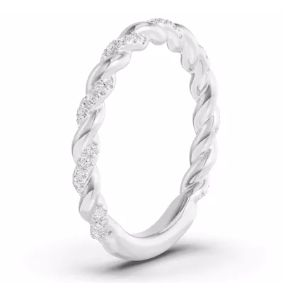 Torza Twisted Pavé Band