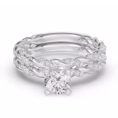 Torza Twisted Pavé Band
