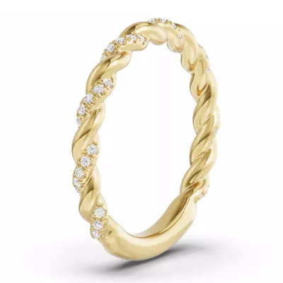 Torza Twisted Pavé Band