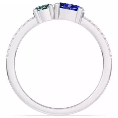 Toi Et Moi Deux Bleu Pavé Ring