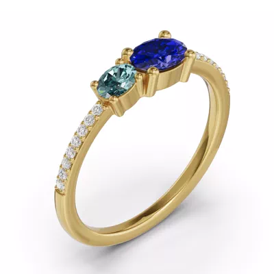 Toi Et Moi Deux Bleu Pavé Ring
