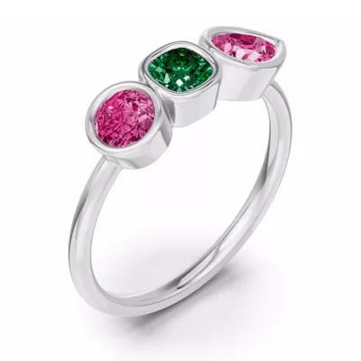 Rosavira Bezel Three-Stone Ring