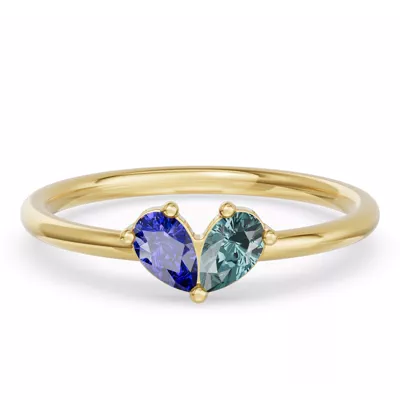 Toi Et Moi Deux Bleu Pear Ring