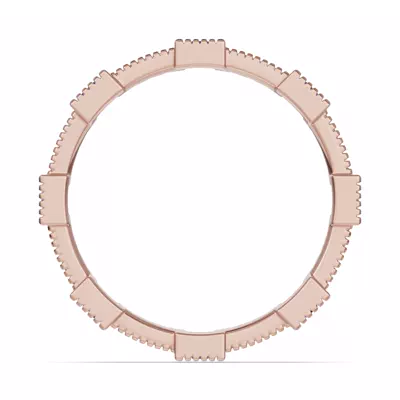 Sapphire & Lab Diamond Milgrain Eternity Band