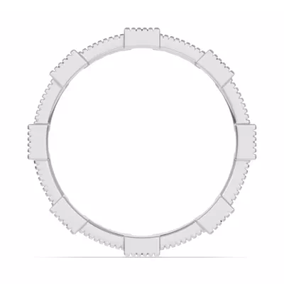 Sapphire & Lab Diamond Milgrain Eternity Band