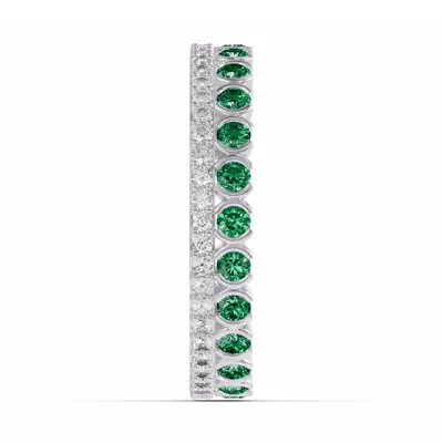 Emerald & Diamond XO Eternity Ring