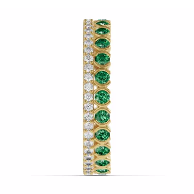 Emerald & Lab Diamond XO Eternity Ring