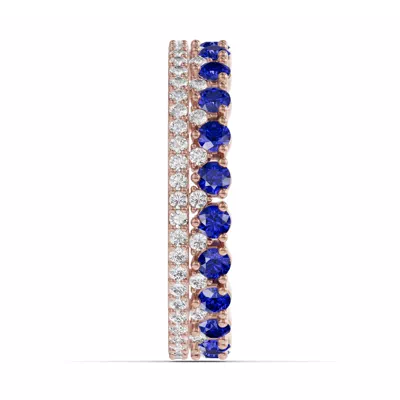 Sapphire & Diamond Double Row Eternity Ring
