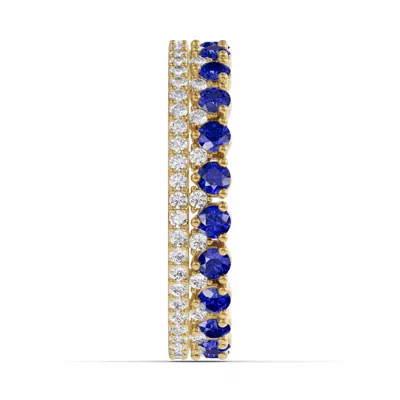 Sapphire & Diamond Double Row Eternity Ring
