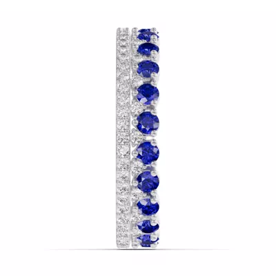 Sapphire & Diamond Double Row Eternity Ring