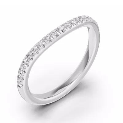Classic Contoured Pavé Band