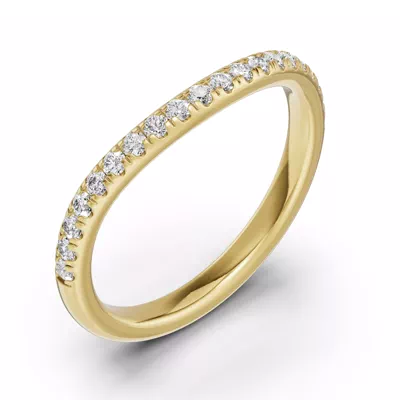 Classic Contoured Pavé Band