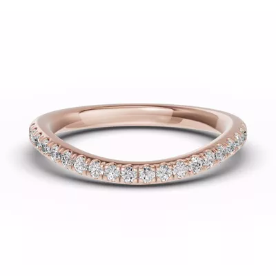 Classic Contoured Pavé Lab Wedding Band