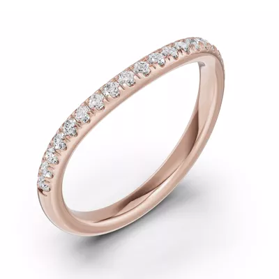 Classic Contoured Pavé Wedding Band