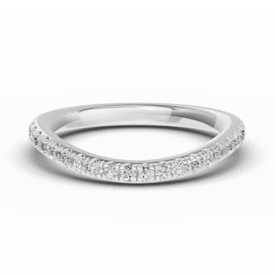 Classic Contoured Pavé Lab Wedding Band