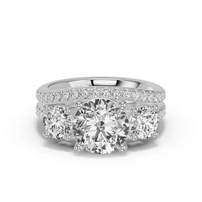 Classic Contoured Pavé Lab Wedding Band