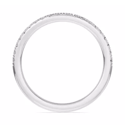 Classic Contoured Pavé Lab Wedding Band