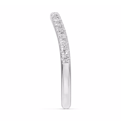 Classic Contoured Pavé Lab Wedding Band