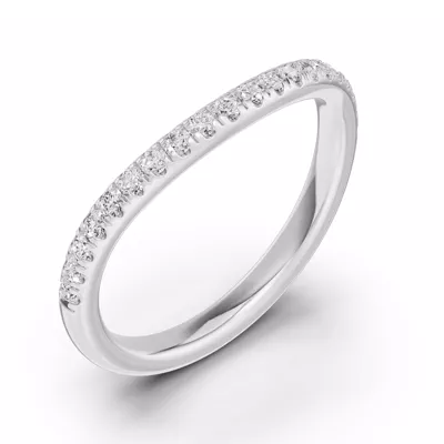 Classic Contoured Pavé Wedding Band