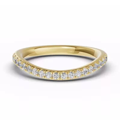 Classic Contoured Pavé Lab Wedding Band