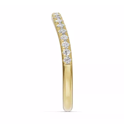 Classic Contoured Pavé Lab Wedding Band