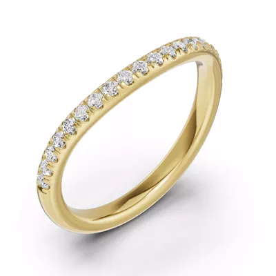 Classic Contoured Pavé Wedding Band