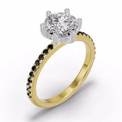Chroma Black Diamond Engagement Ring